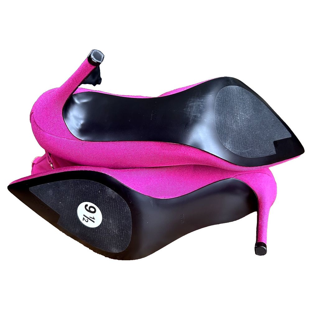 GUESS WOMEN PINK SATIN GLAM POINTED TOE PULLON STILETTO ANKLE BOOTIES 9.5 NEW - Picture 14 of 16